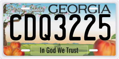 GA license plate CDQ3225