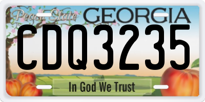 GA license plate CDQ3235