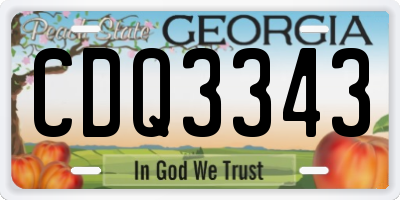 GA license plate CDQ3343