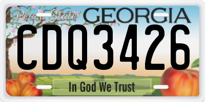 GA license plate CDQ3426