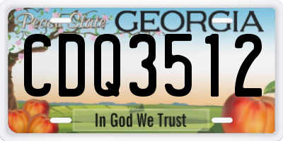 GA license plate CDQ3512