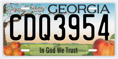GA license plate CDQ3954