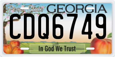 GA license plate CDQ6749
