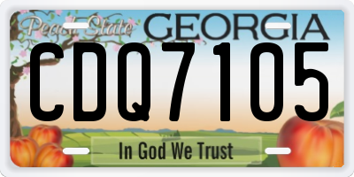 GA license plate CDQ7105