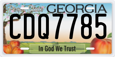 GA license plate CDQ7785