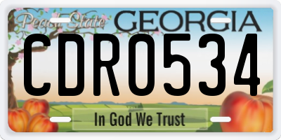 GA license plate CDR0534