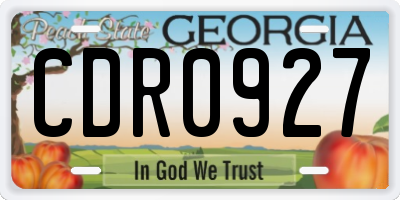 GA license plate CDR0927