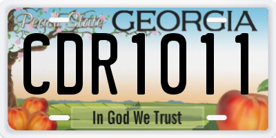 GA license plate CDR1011
