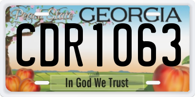 GA license plate CDR1063