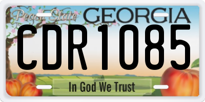 GA license plate CDR1085