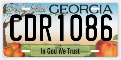 GA license plate CDR1086