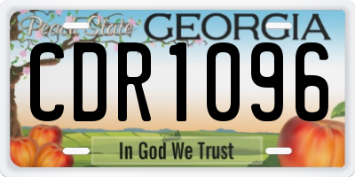 GA license plate CDR1096