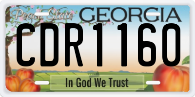 GA license plate CDR1160