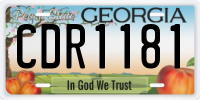 GA license plate CDR1181