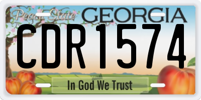 GA license plate CDR1574