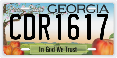 GA license plate CDR1617