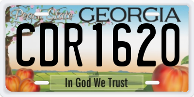 GA license plate CDR1620