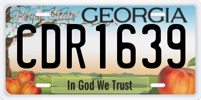 GA license plate CDR1639