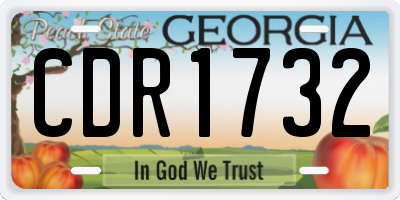 GA license plate CDR1732