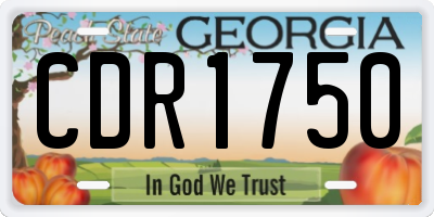 GA license plate CDR1750