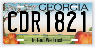 GA license plate CDR1821