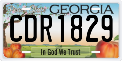 GA license plate CDR1829