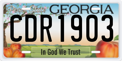 GA license plate CDR1903