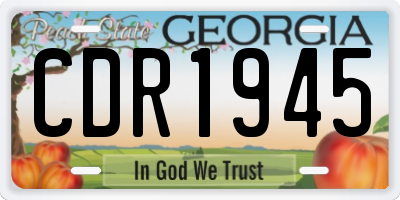 GA license plate CDR1945