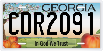 GA license plate CDR2091