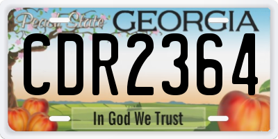 GA license plate CDR2364