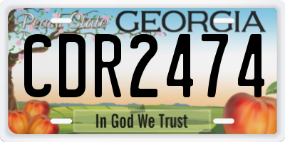 GA license plate CDR2474