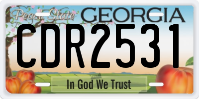 GA license plate CDR2531
