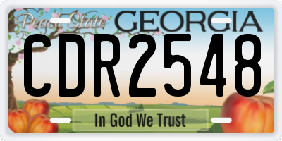 GA license plate CDR2548