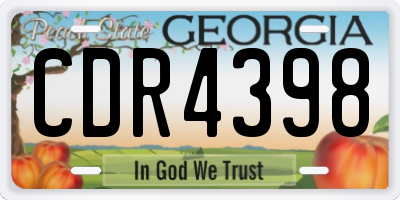 GA license plate CDR4398