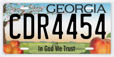 GA license plate CDR4454