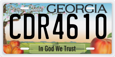 GA license plate CDR4610