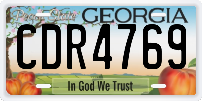 GA license plate CDR4769