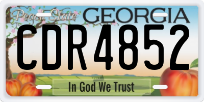 GA license plate CDR4852