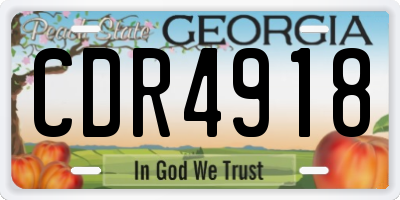 GA license plate CDR4918