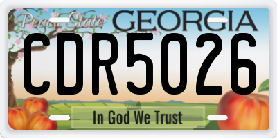 GA license plate CDR5026