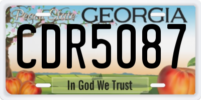 GA license plate CDR5087
