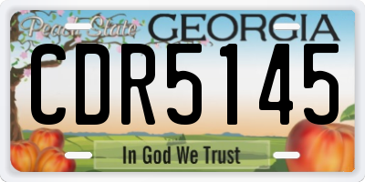 GA license plate CDR5145