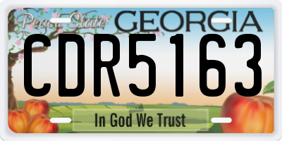 GA license plate CDR5163