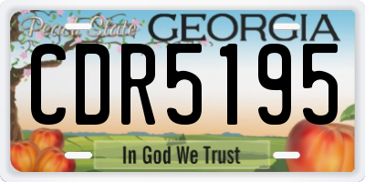 GA license plate CDR5195