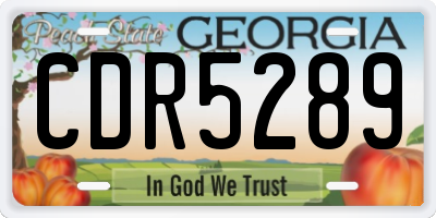 GA license plate CDR5289