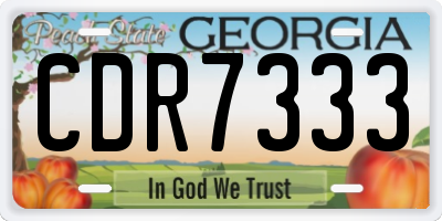 GA license plate CDR7333