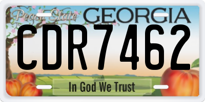 GA license plate CDR7462
