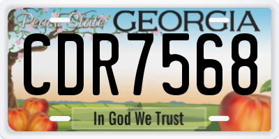 GA license plate CDR7568
