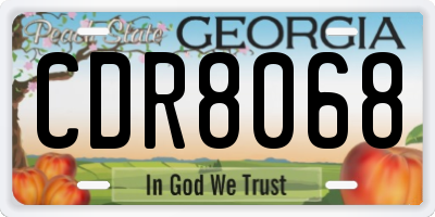 GA license plate CDR8068