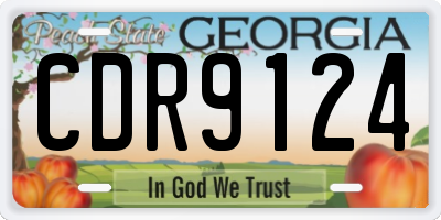 GA license plate CDR9124